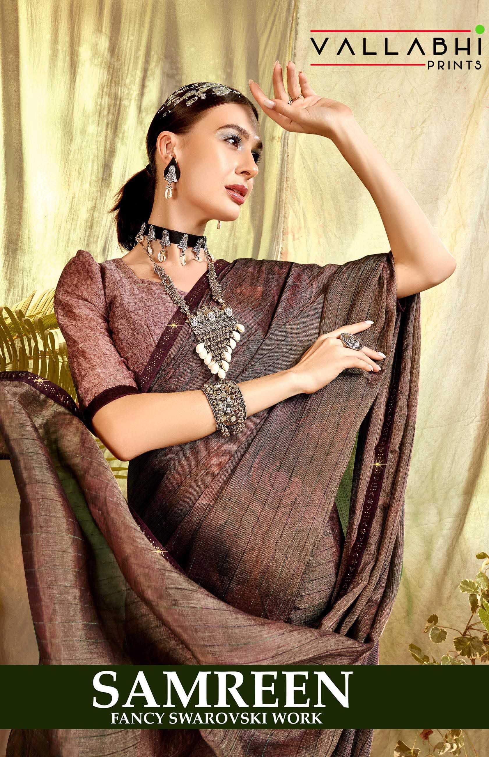 samreen vol 1 by vallabhi prints traditional wear brasso saree with blouse 