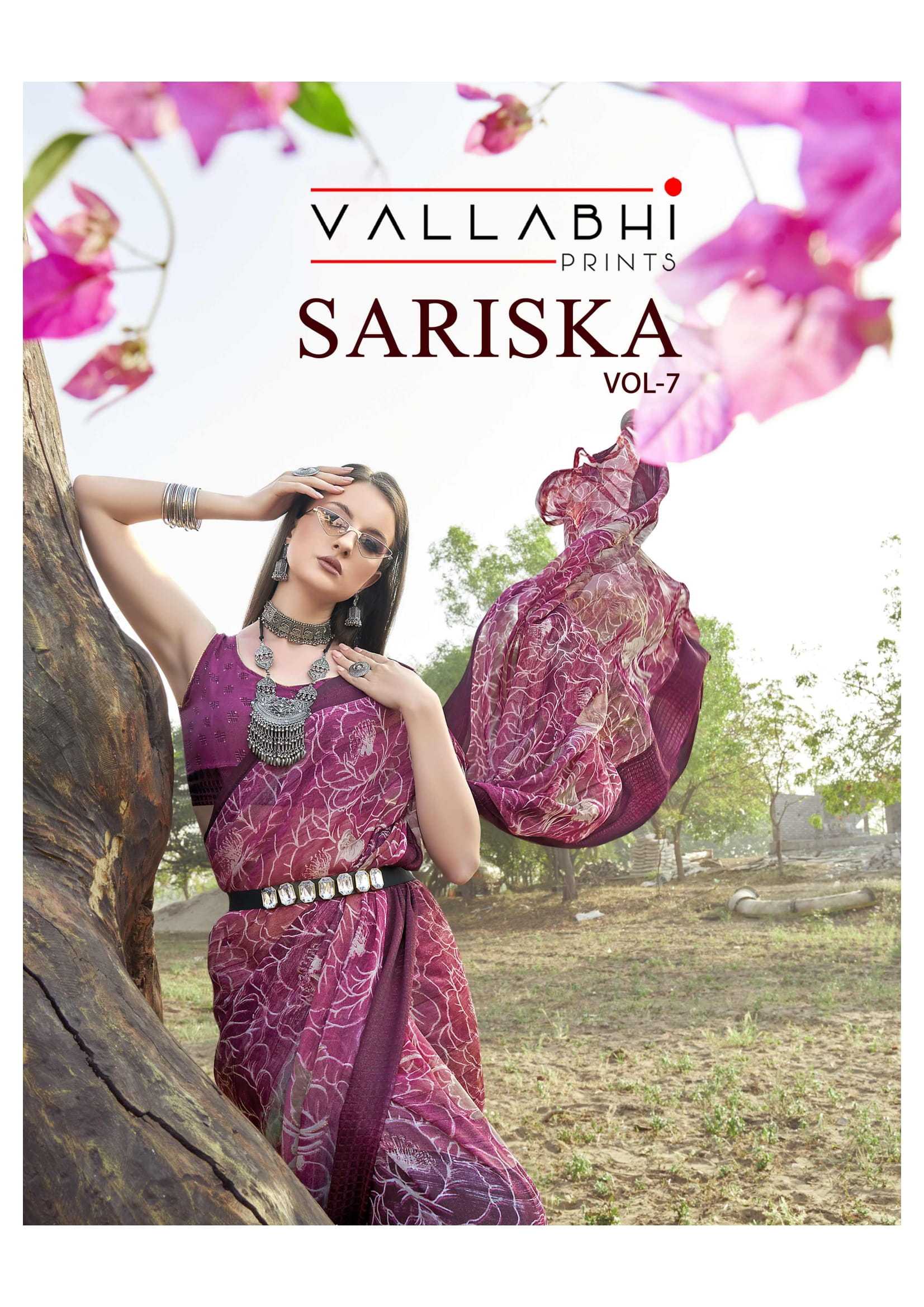 sariska vol 7 by vallabhi prints stylish outfit georgette saree wholesaler 