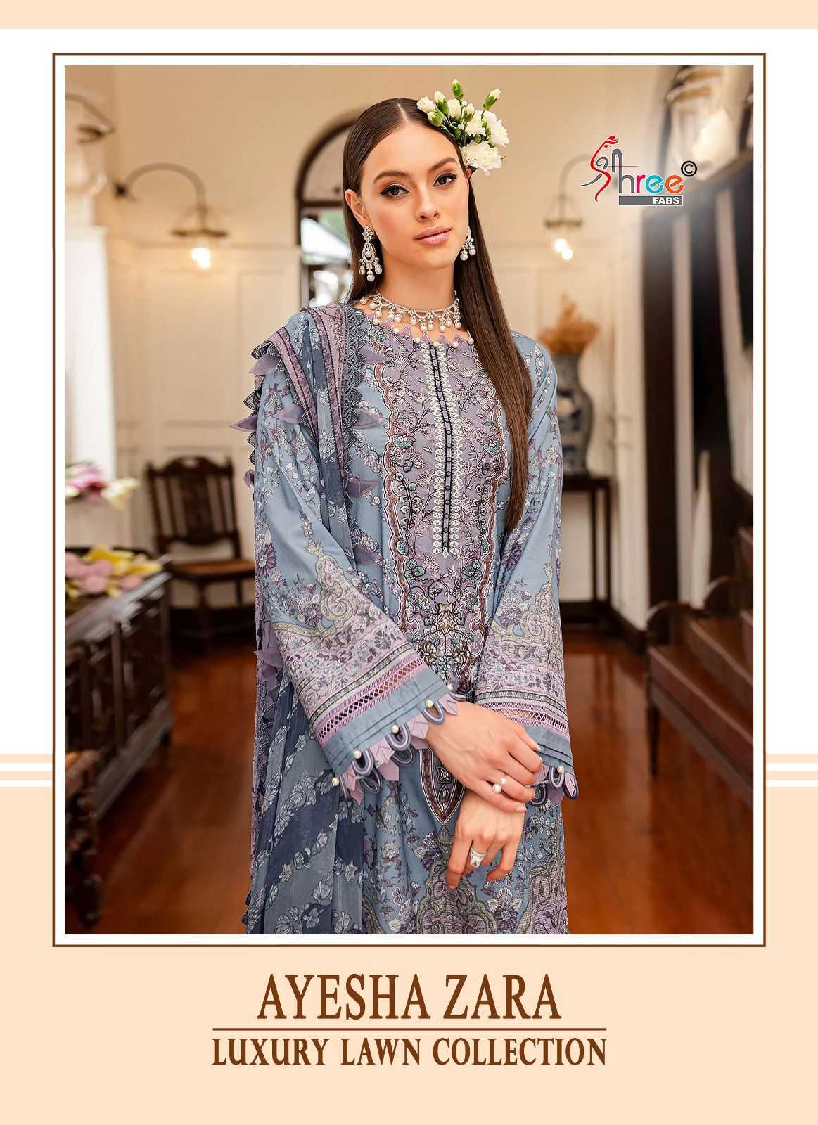 shree fabs ayesha zara luxury lawn modern pakistani cotton print salwar kameez
