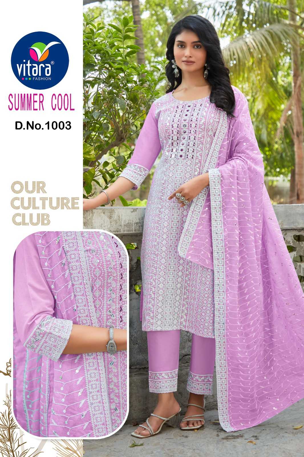 summer cool by vitara new trendy cotton with embroidery readymade combo set salwar suit 