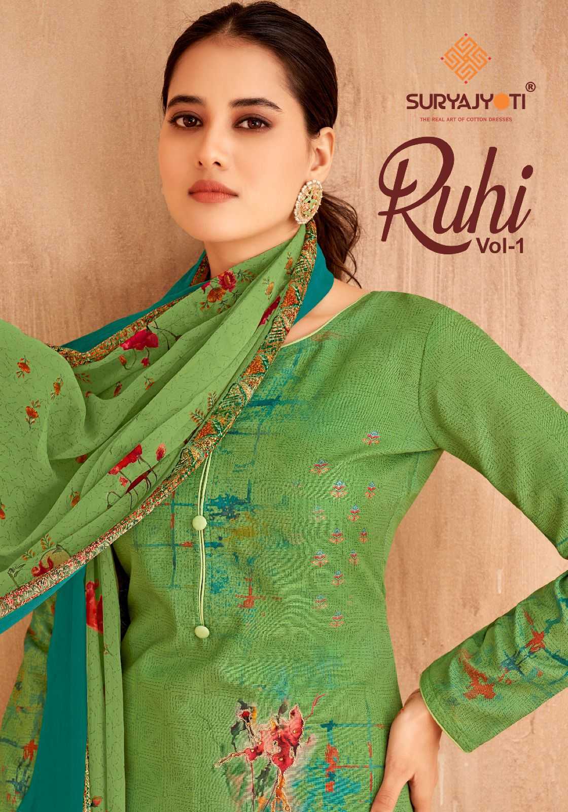 suryajyoti presents ruhi vol 1 cotton digital print fancy salwar kameez material 