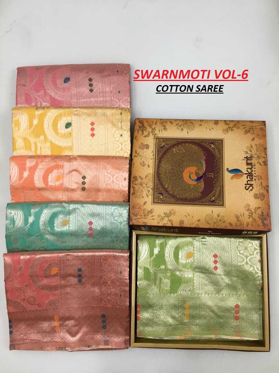 swarn moti vol 6 by shakunt fancy cotton comfortable saree wholesaler 