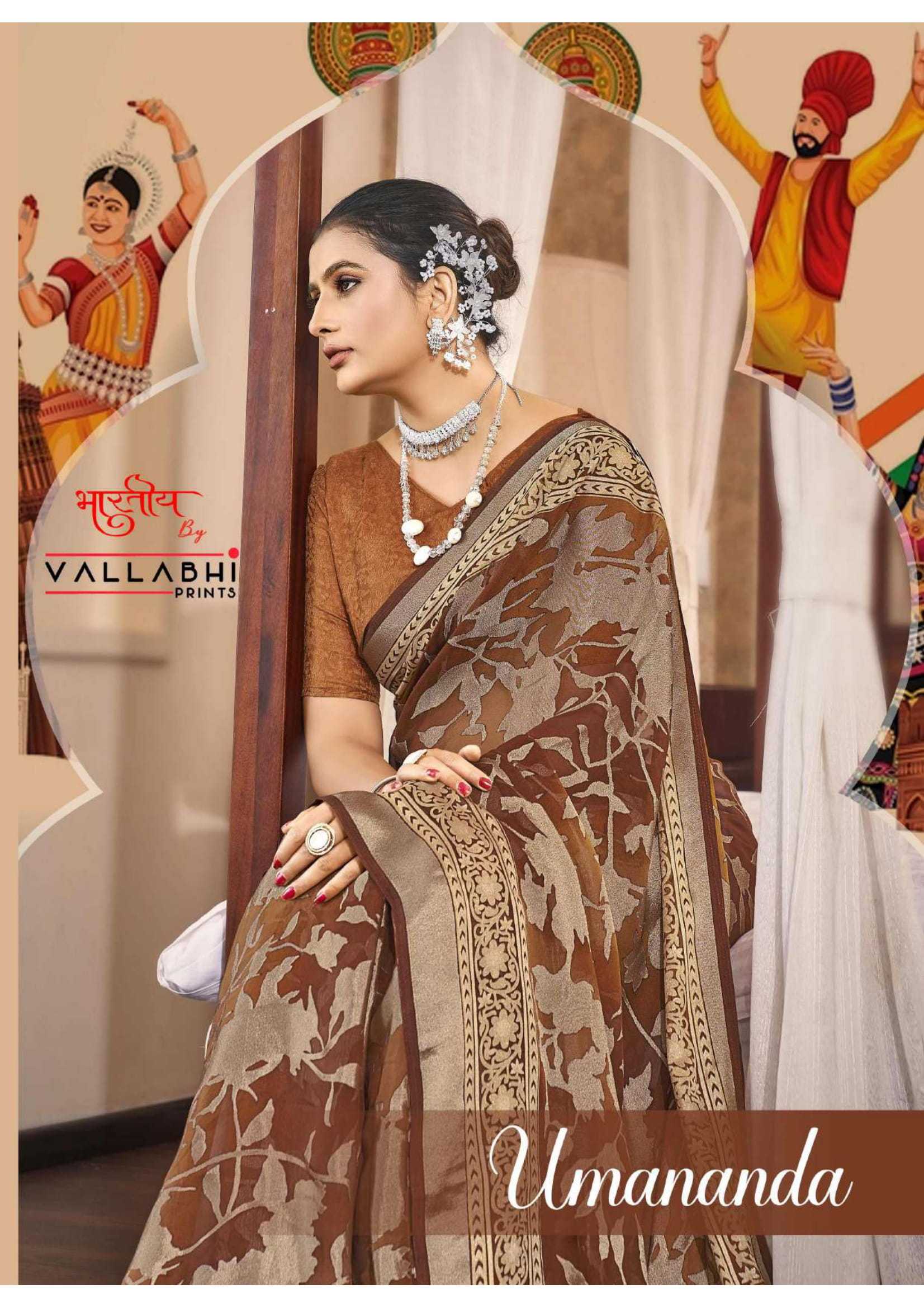 umananda by vallabhi prints 161056-161061 series brasso elegant look saree