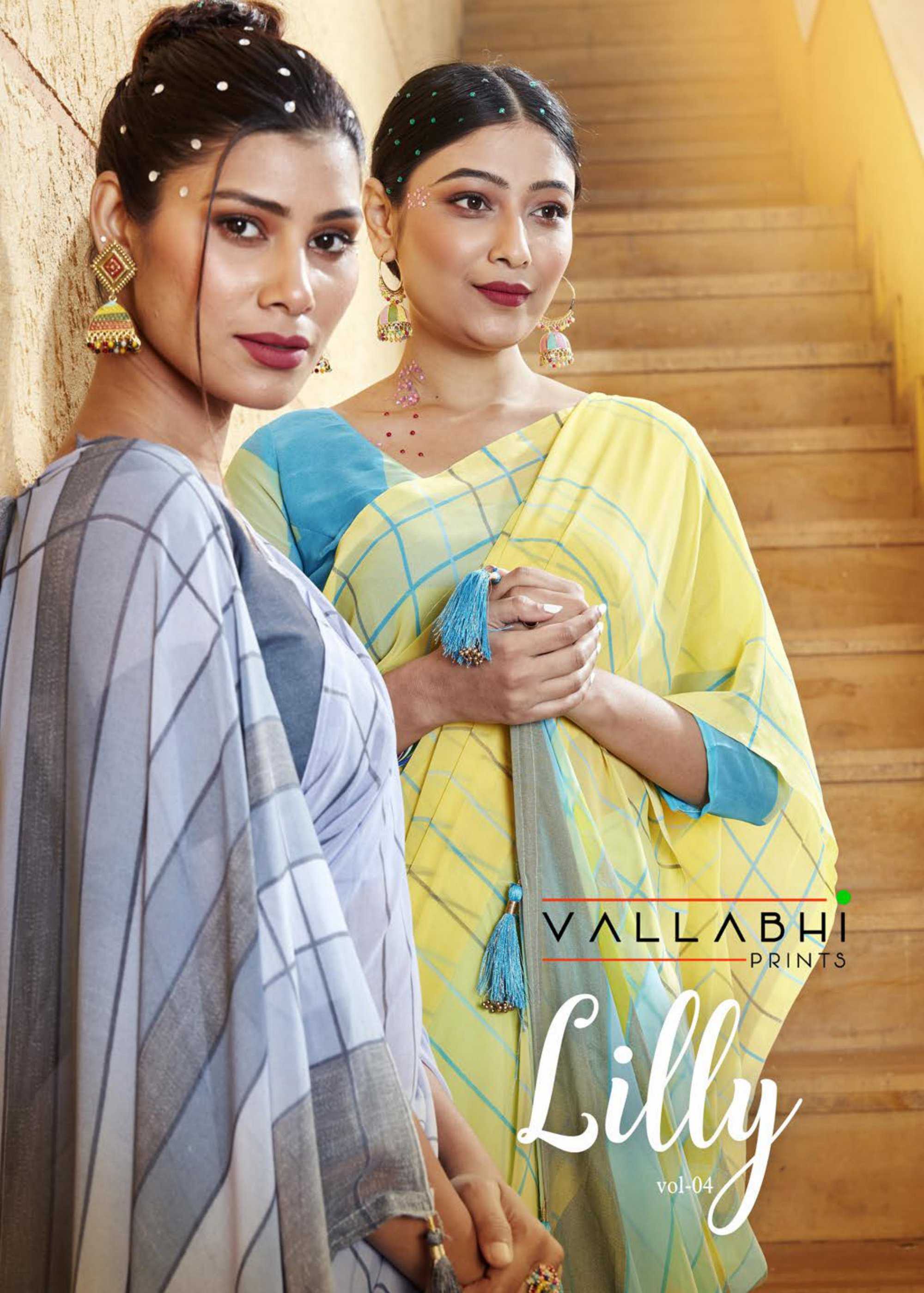 vallabhi print lilly vol 4  36741-36748 series classic look georgette stylish saree exports