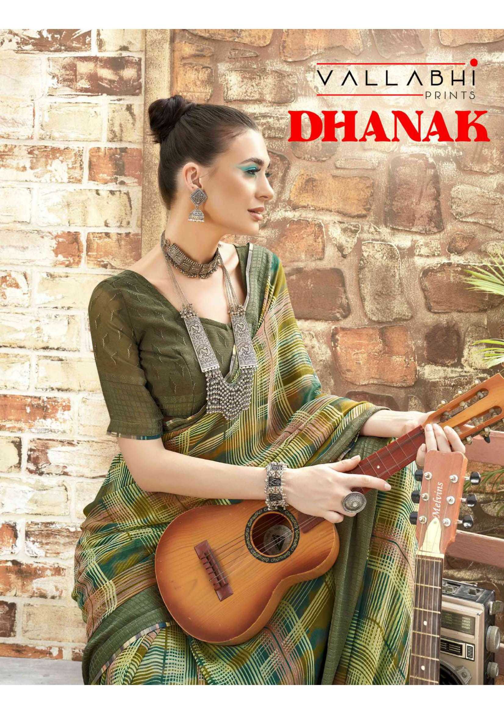 vallabhi prints dhanak most beautiful georgette saree with blouse 