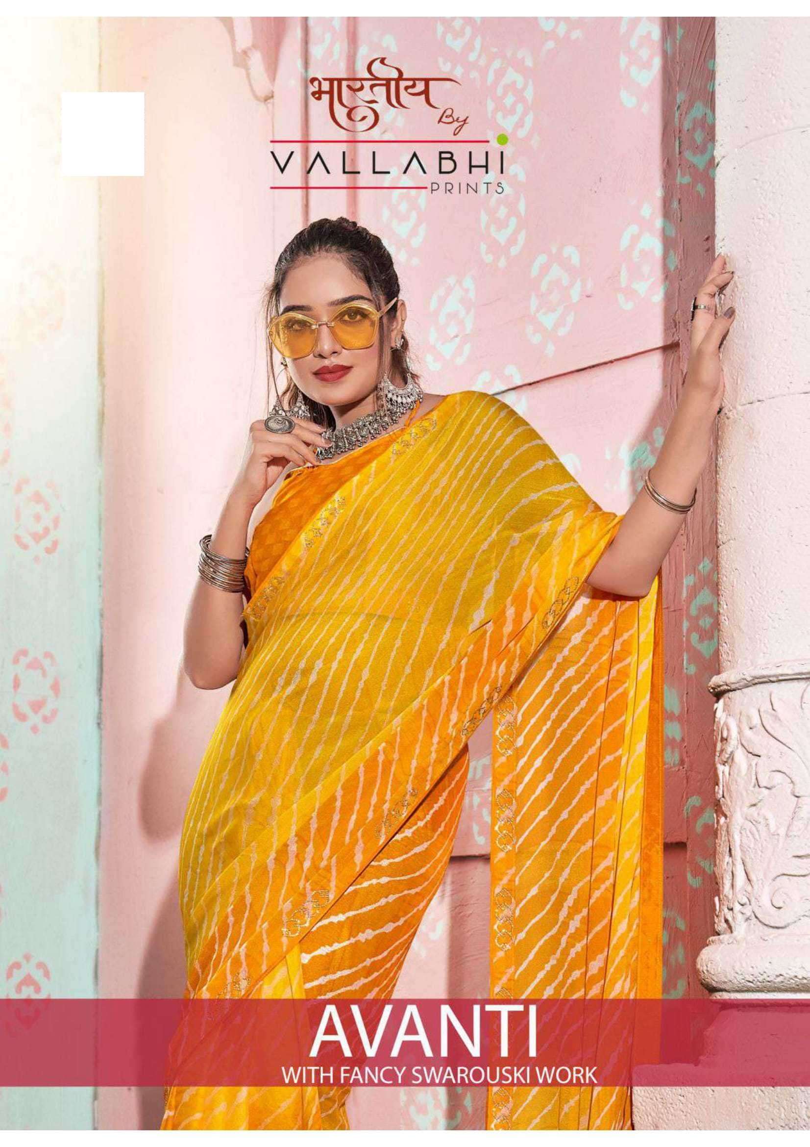 vallabhi prints presents avanti fancy georgette saree with blouse 