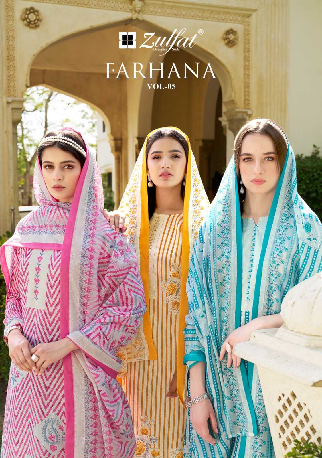 zulfat farhana vol fancy cotton comfortable full stitch big size pakistani salwar suit 