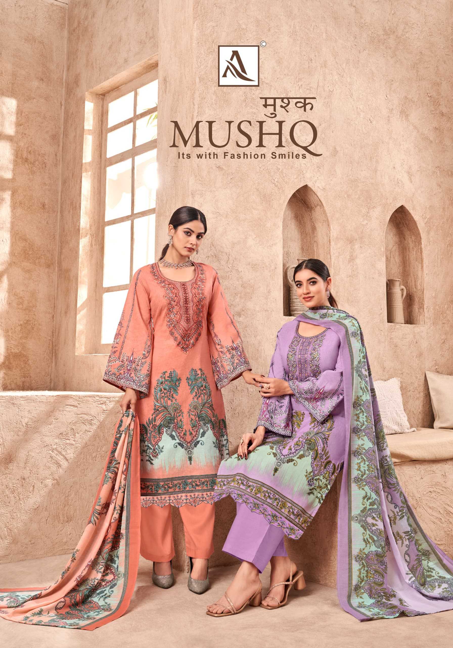 alok suit launch mushq vol 1 fancy embroidery pakistani 3pcs suit