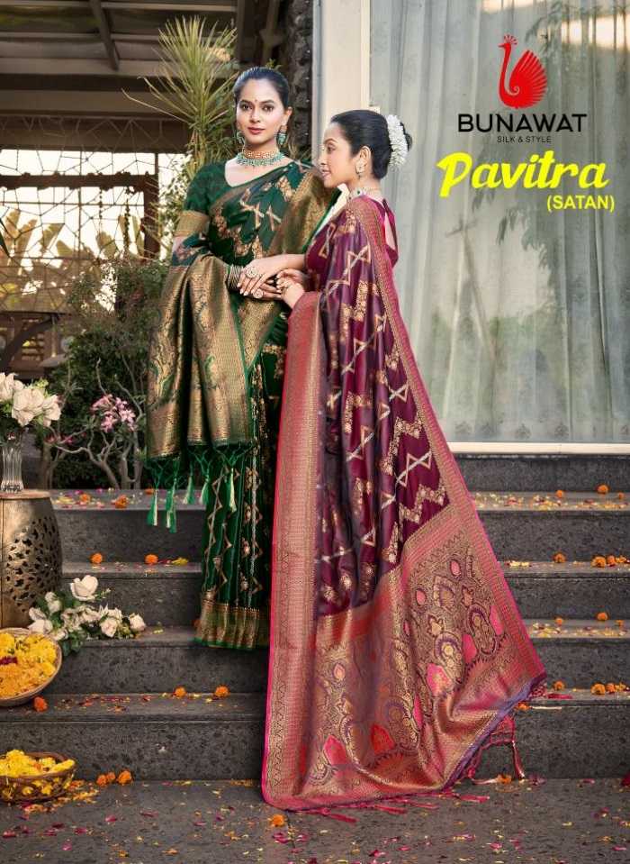 bunawat pavitra satan silk zari weaving silk saris wholesaler