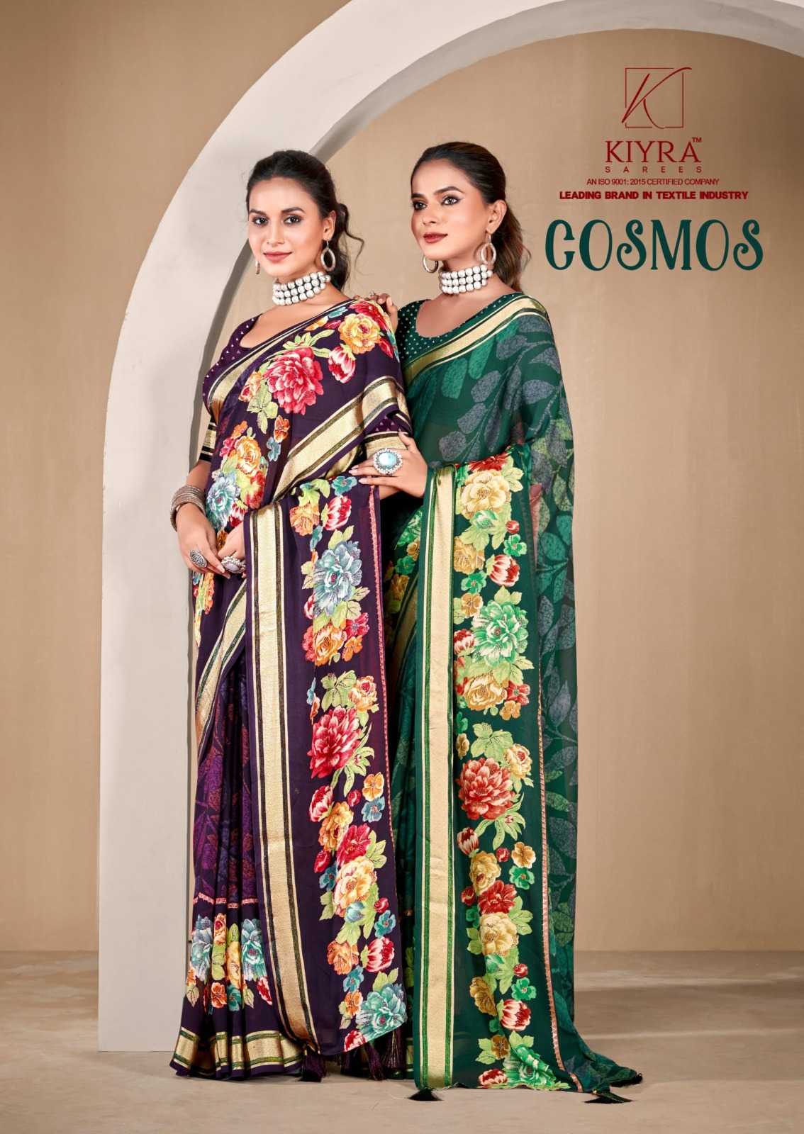 cosmos by kiyra saree rimzim viscose printed saree with blouse