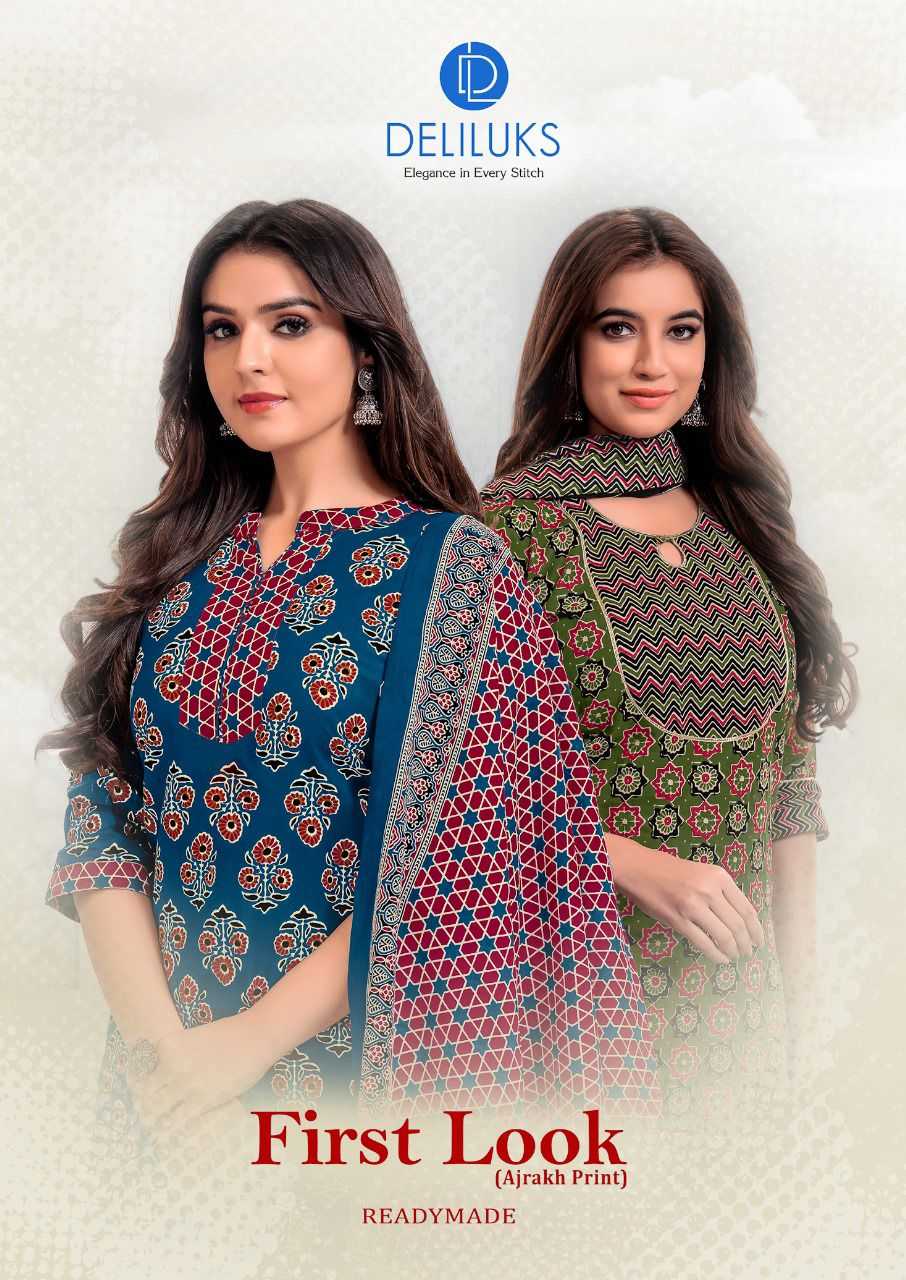 deliluks first look cotton ajrakh prints readymade daily wear salwar suit