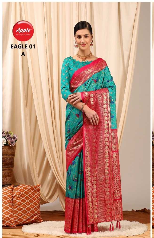 eagle vol 1 by apple dolphin silk colour addition saree wholesaler 