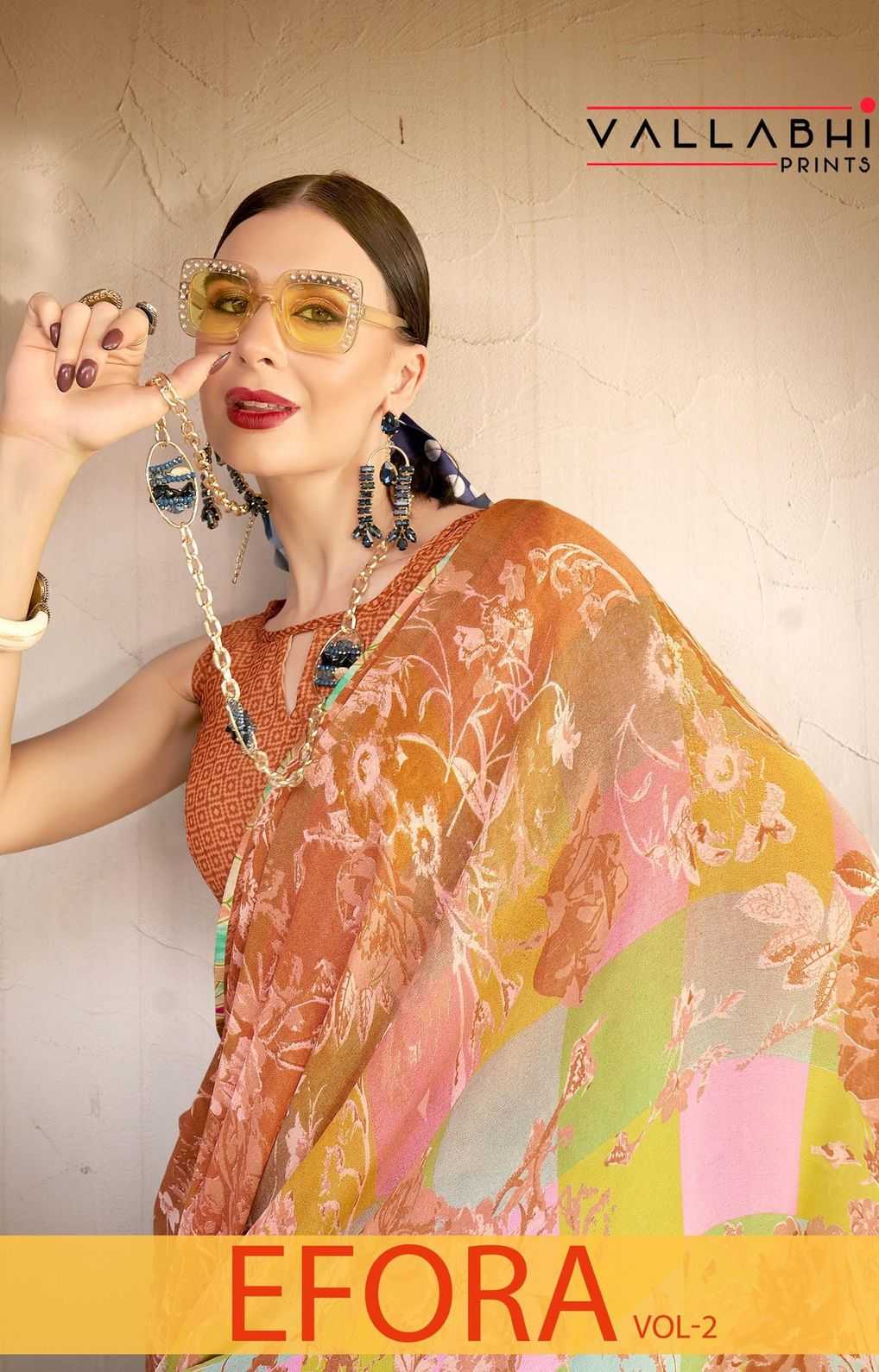 efora vol 2 by vallabhi prints comfy wear georgette saree with blouse