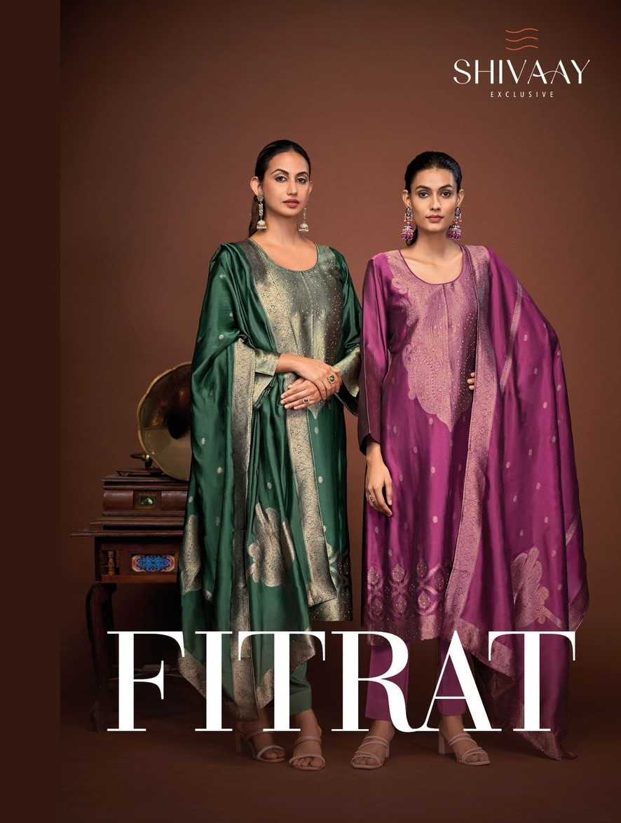 fitrat by shivaay banglory silk occasion wear dress material exports    