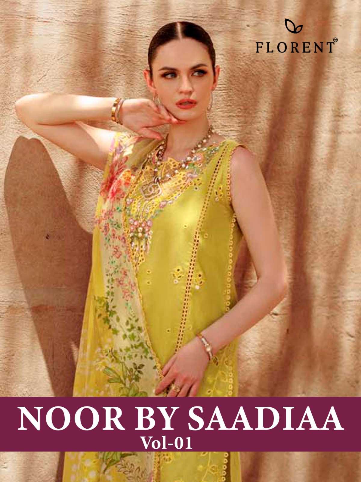 florent noor saadiaa vol 1 cotton chikankari embroidery pakistani salwar suit