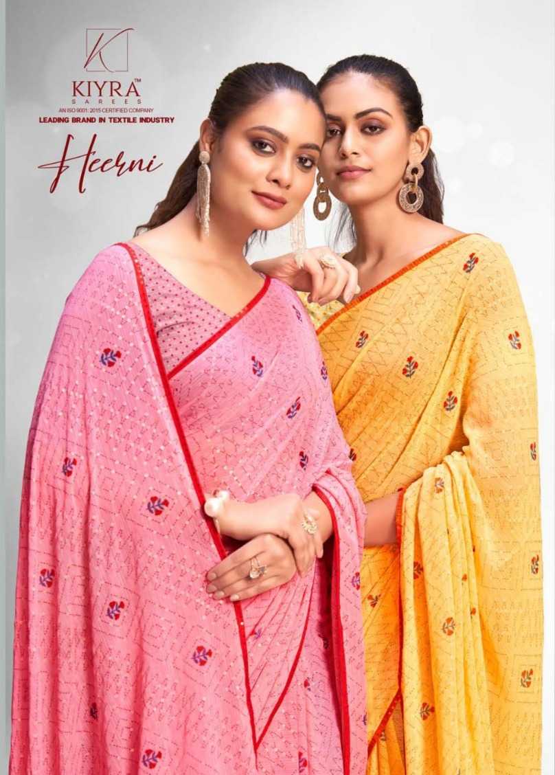 heerni by kiyra sarees zomato foil printed beautiful saree