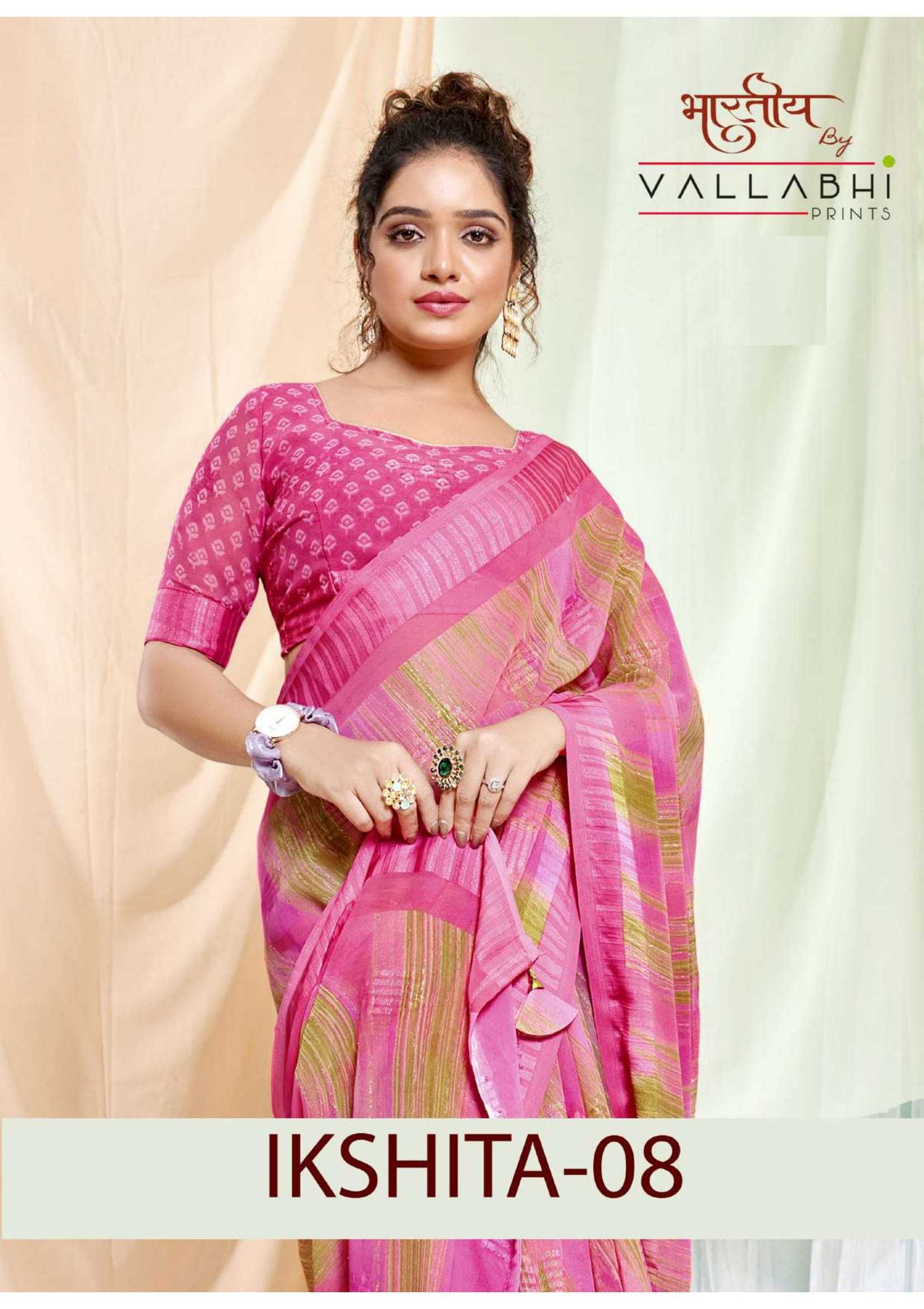 ikshita vol 8 by vallabhi prints daily wear comfy & colourful saree collection