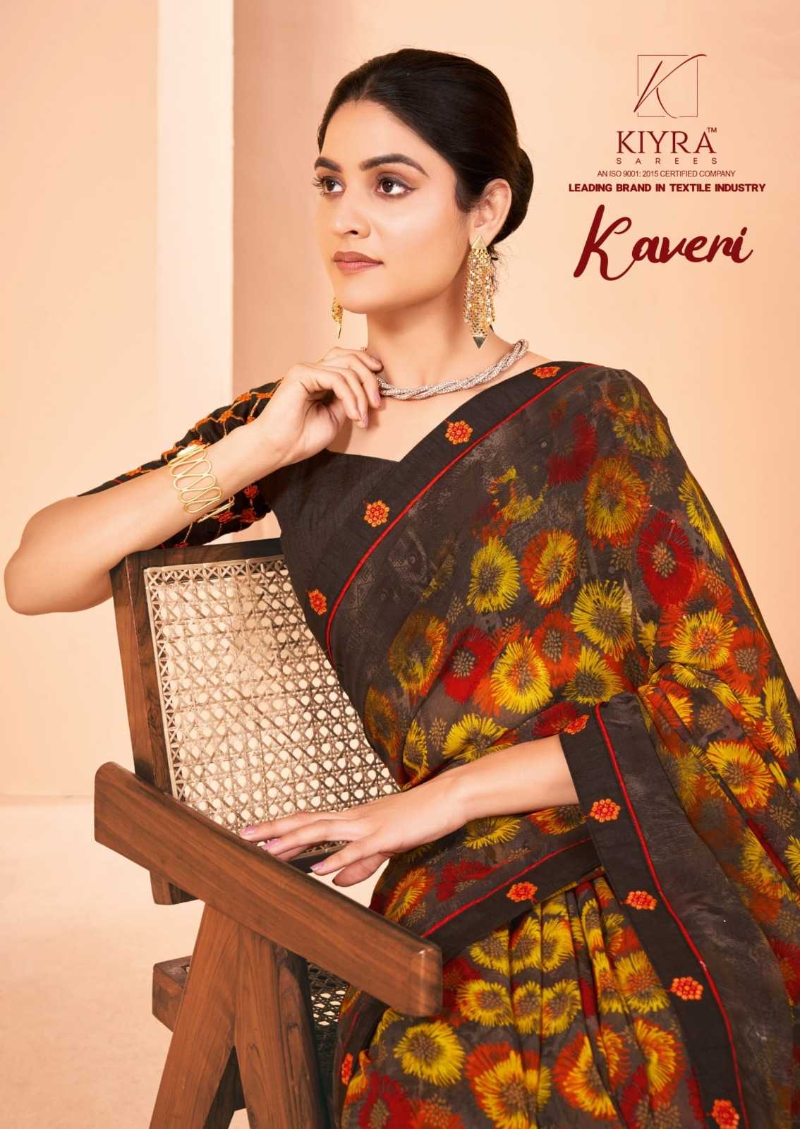 kiyra sarees kaveri unique colour print georgette saree with blouse