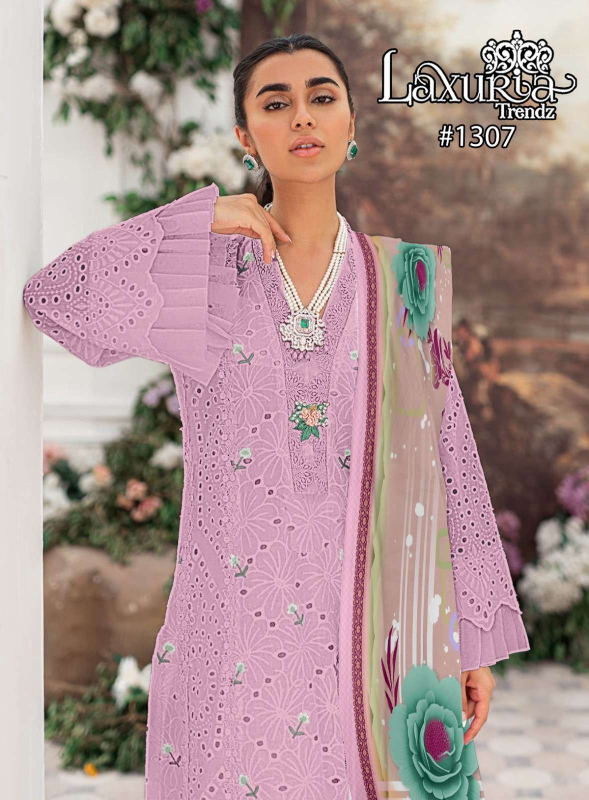 laxuria 1307 designer readymade pakistani kurti pant dupatta