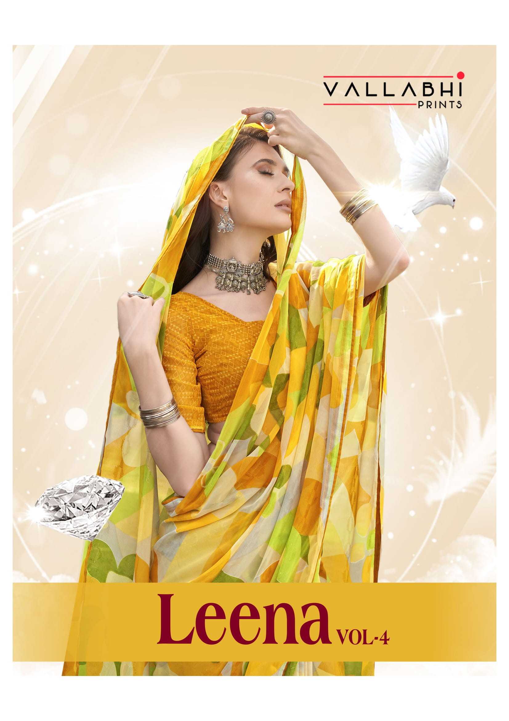 leena vol 4 by vallabhi prints georgette modern saree wholesaler