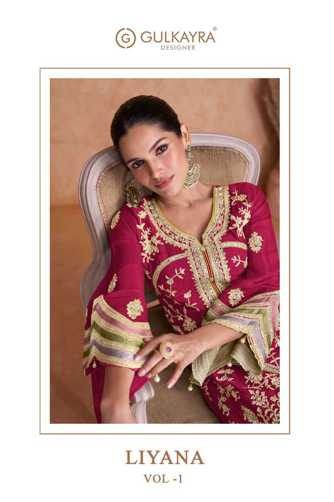 liyana by gulkayra designer readymade party wear chinon salwar kameez 