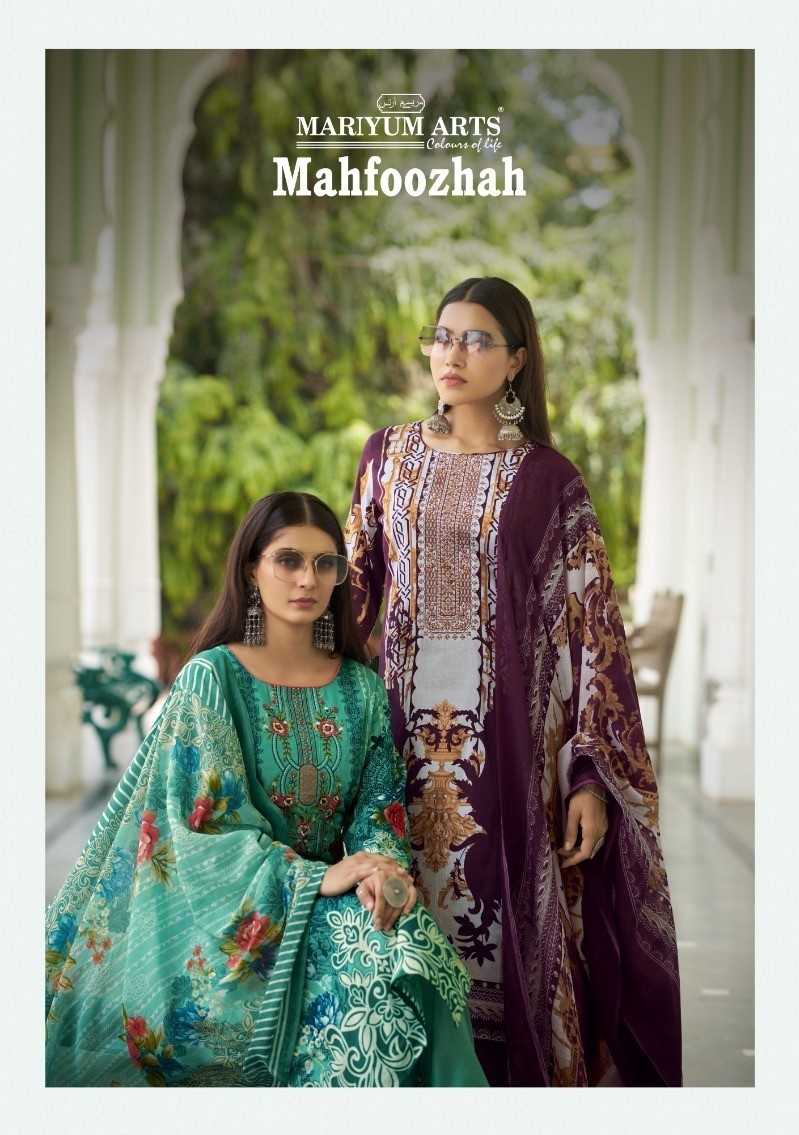 mariyum arts mahfoozhah embroidery work cotton 3pcs suits