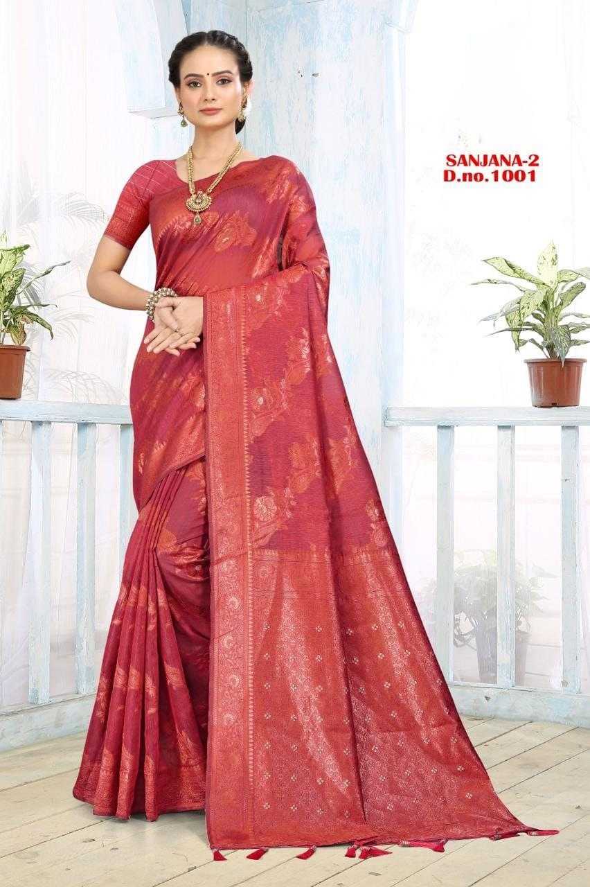 PR 9STAR NEW LUNCHING SANJANA VOL-2  FANCY DESIGNER TOP DYED SILK SAREES