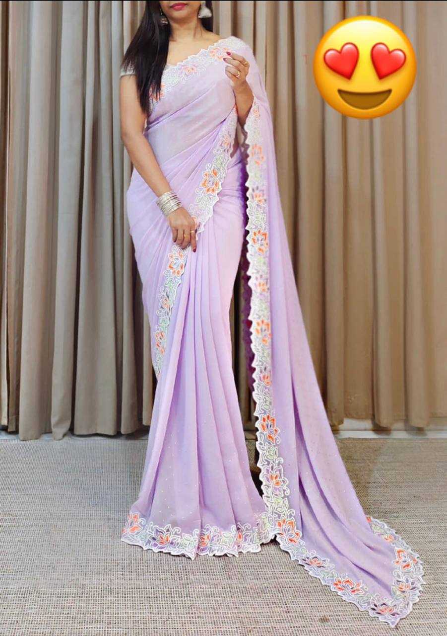 pr kc 787 embroidery work georgette function wear saree with blouse