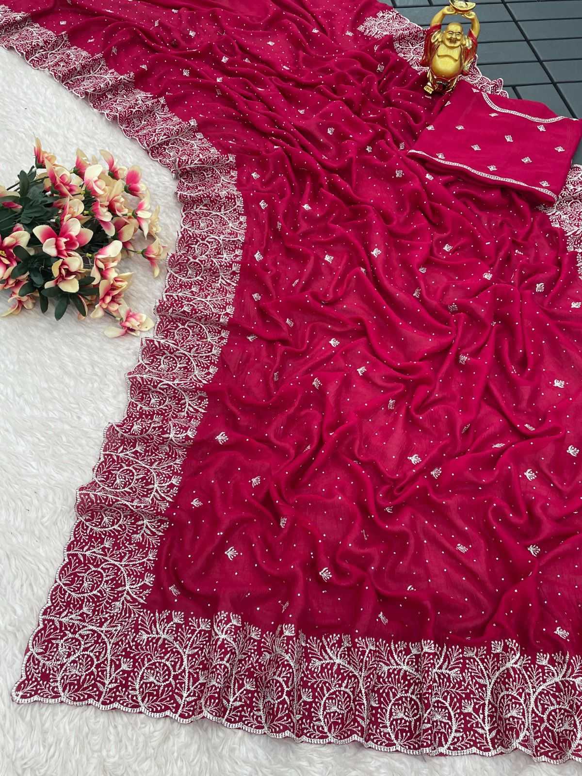 pr kc 842 vichitra silk zari with stone work designer occasion wear saree exports