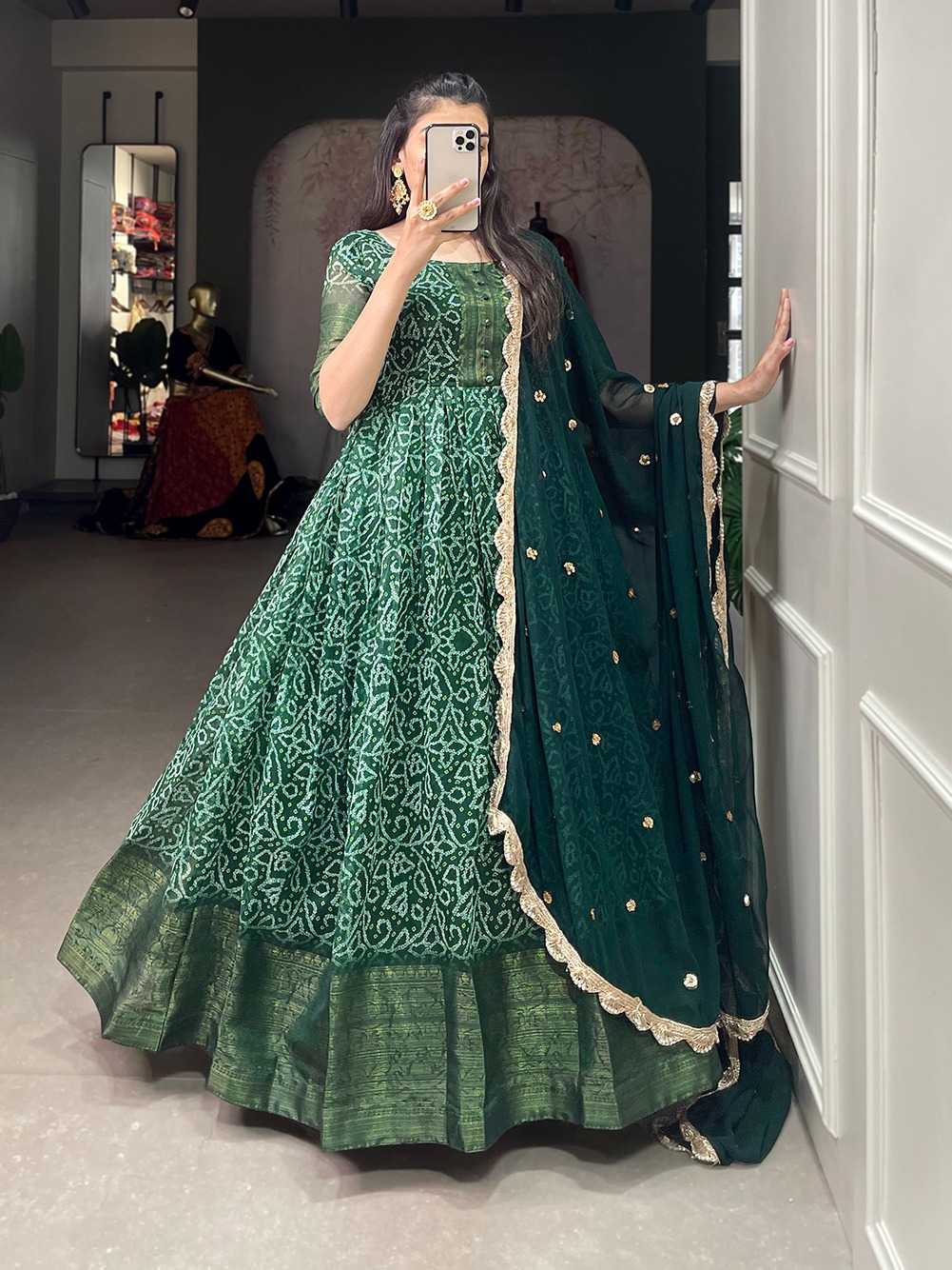 pr ynf5022 chanderi weaving work readymade designer long gown collection