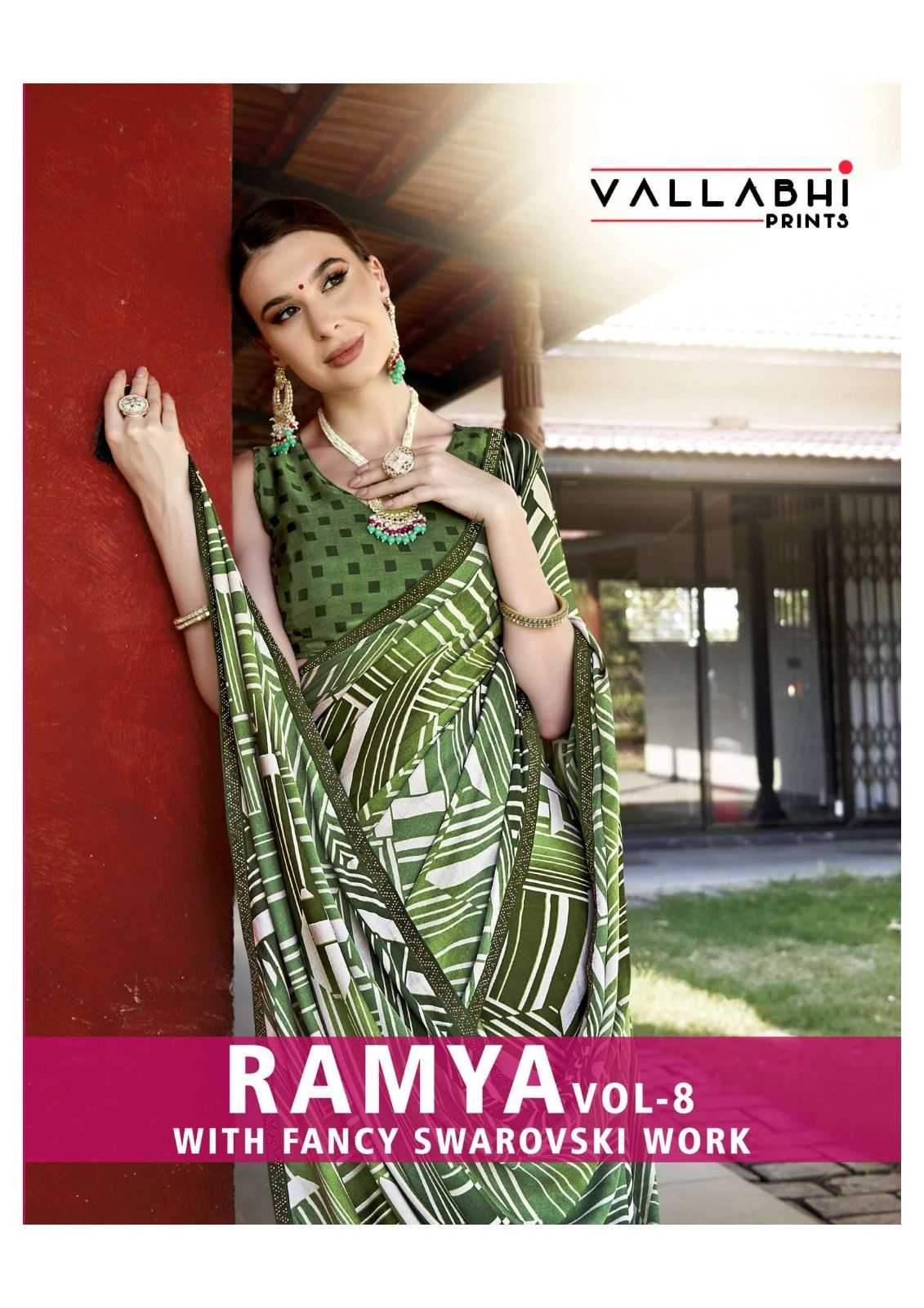 ramya vol 8 by vallabhi prints georgette swarovski work printed saree