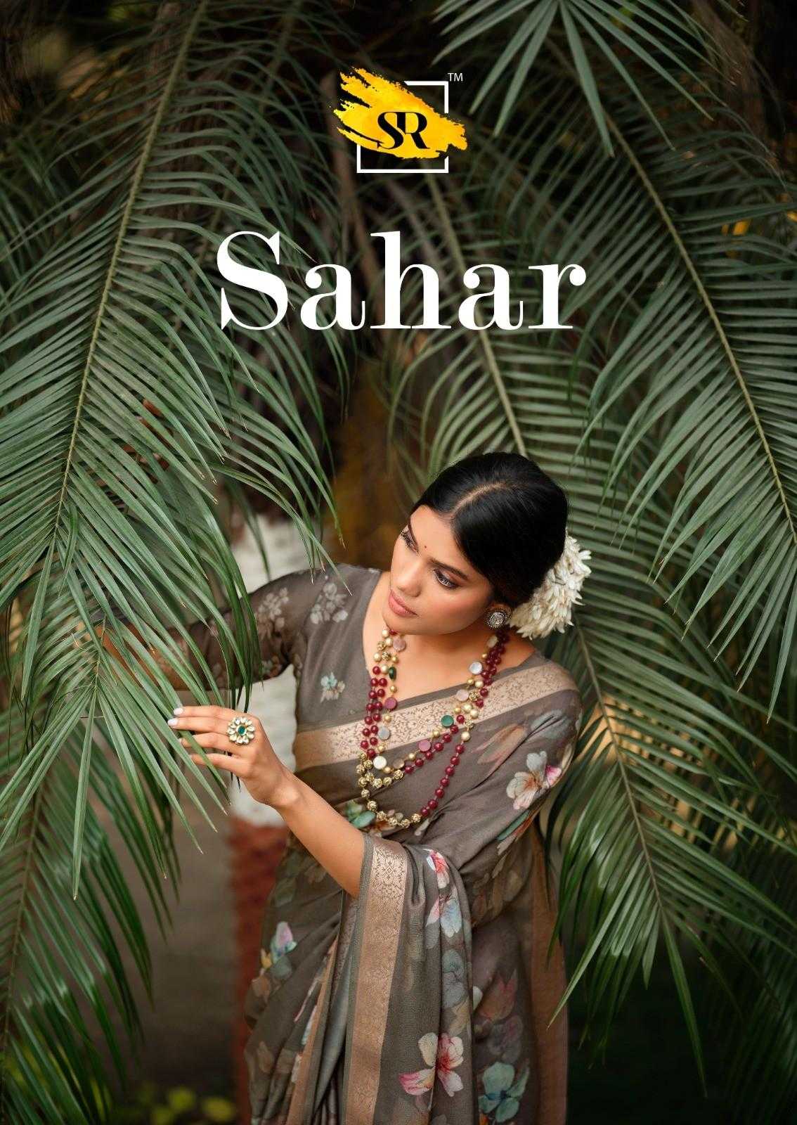 sahar by sr fancy viscose satin digital print traditional wear saree supplier 