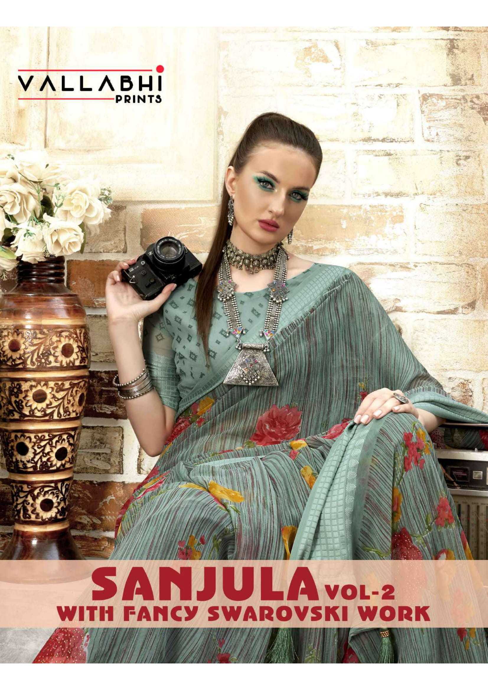 sanjula vol 2 by vallabhi prints classic look georgette saree with blouse 