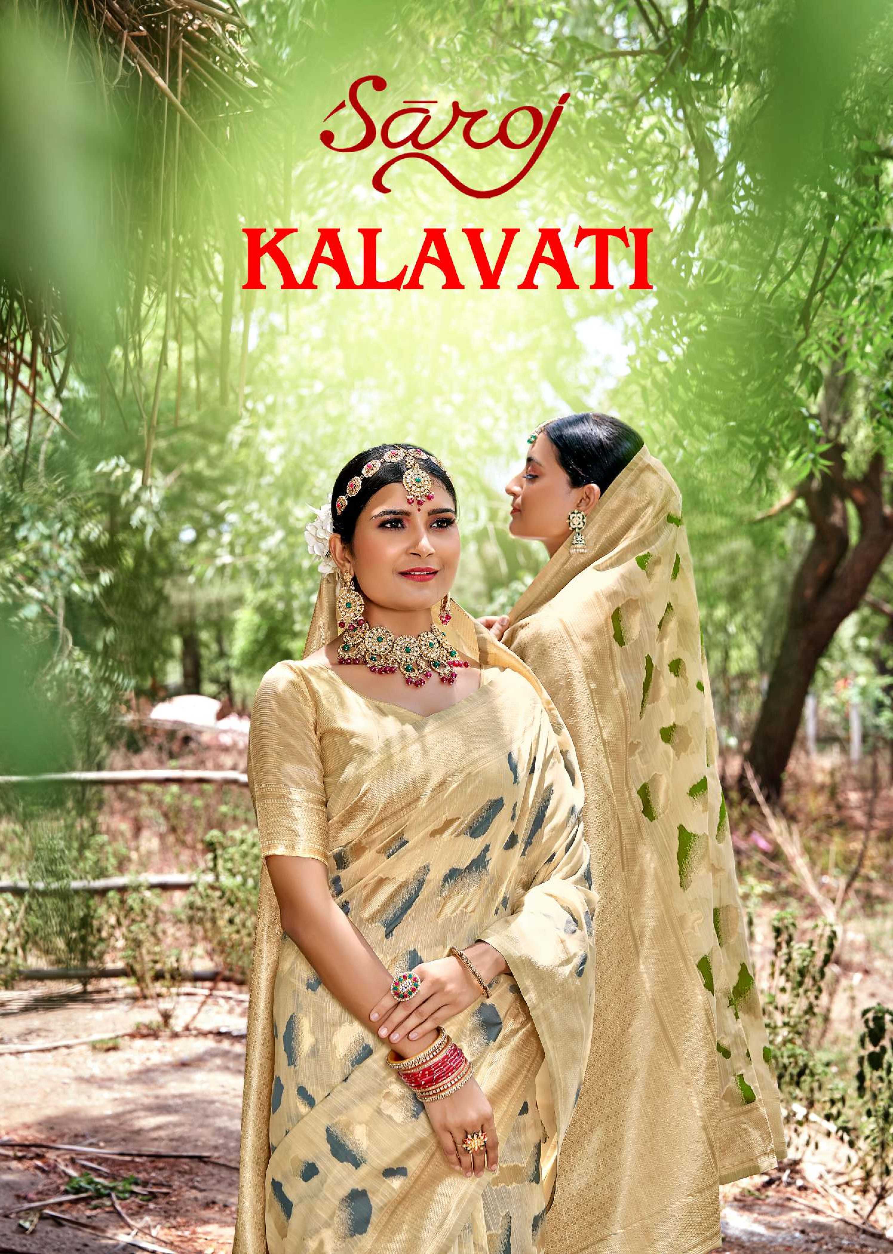 Saroj  Kalavati  Heavy linen saree