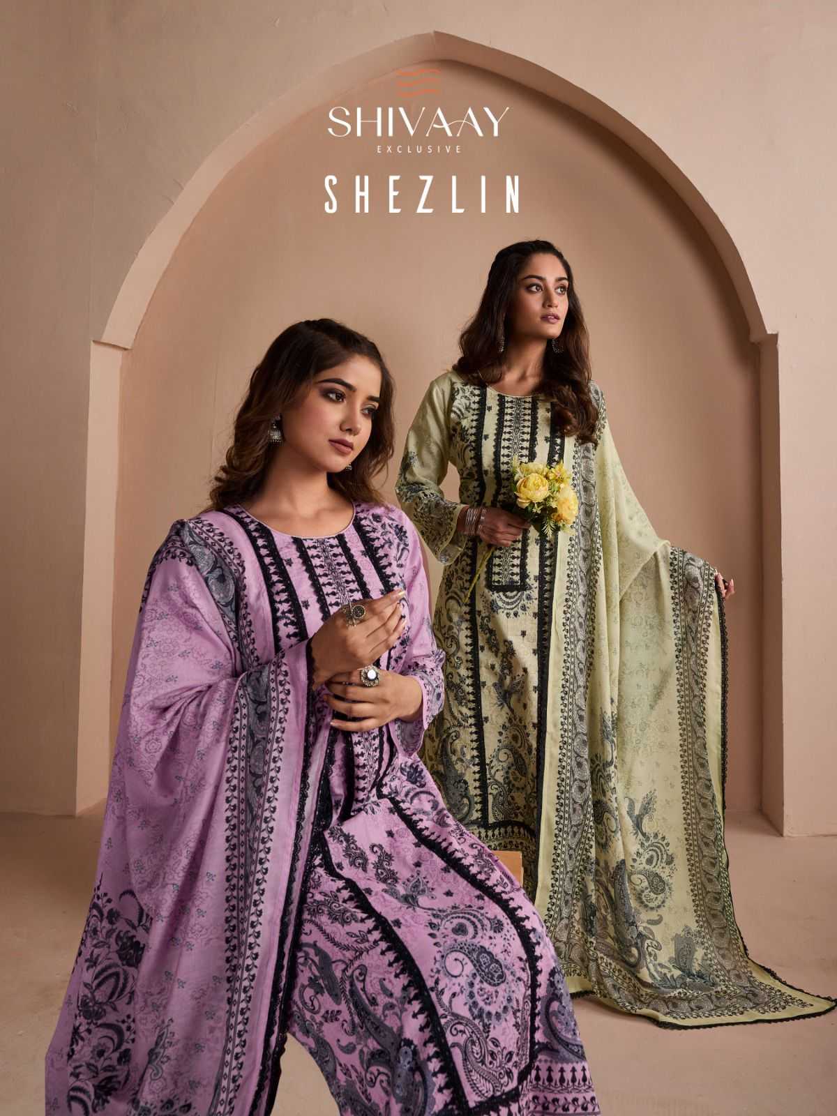 shivaay present shejlin digital print handwork pakistani 3pcs suit wholesaler