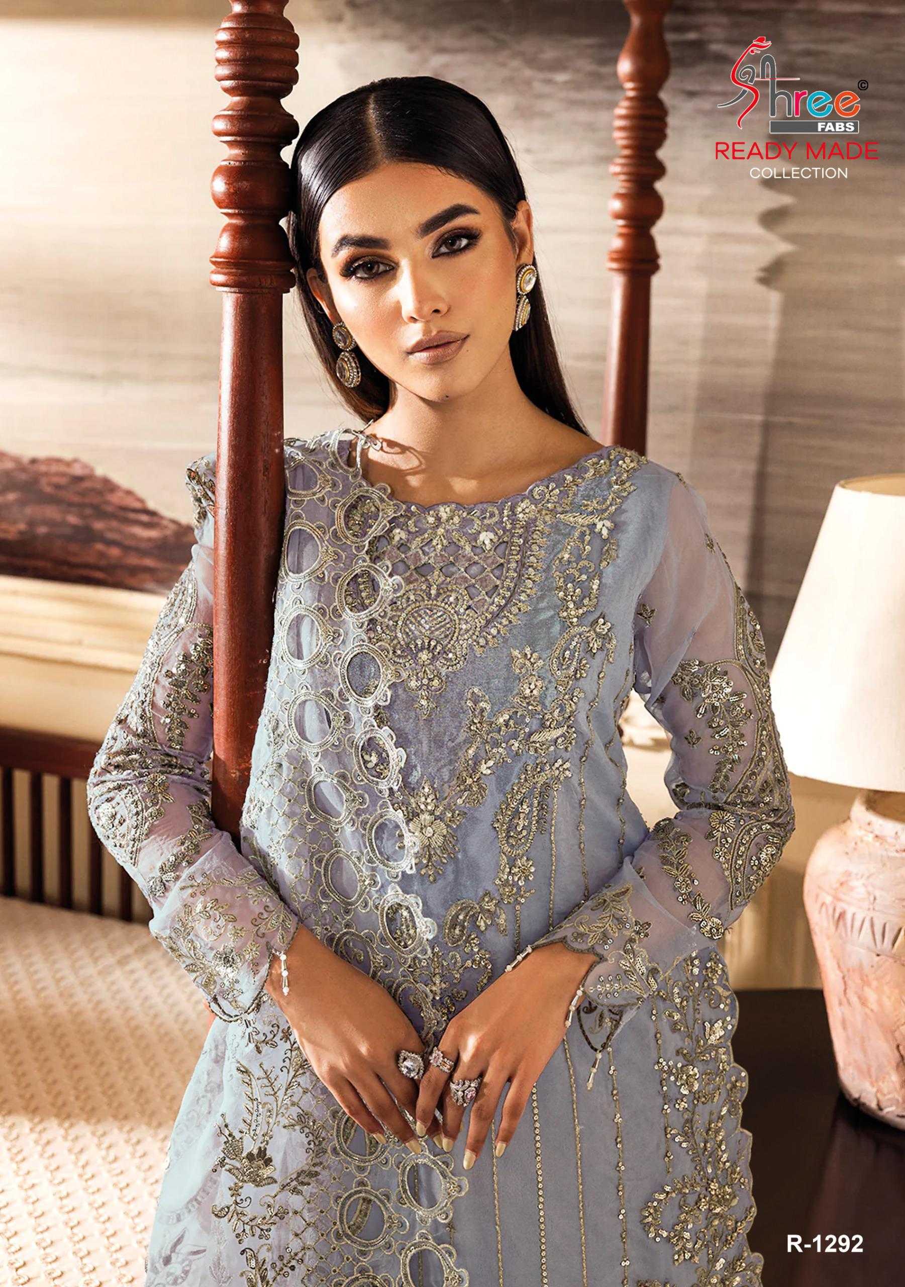 shree fabs 1292 latest design fancy readymade organza pakistani 3 pcs dress