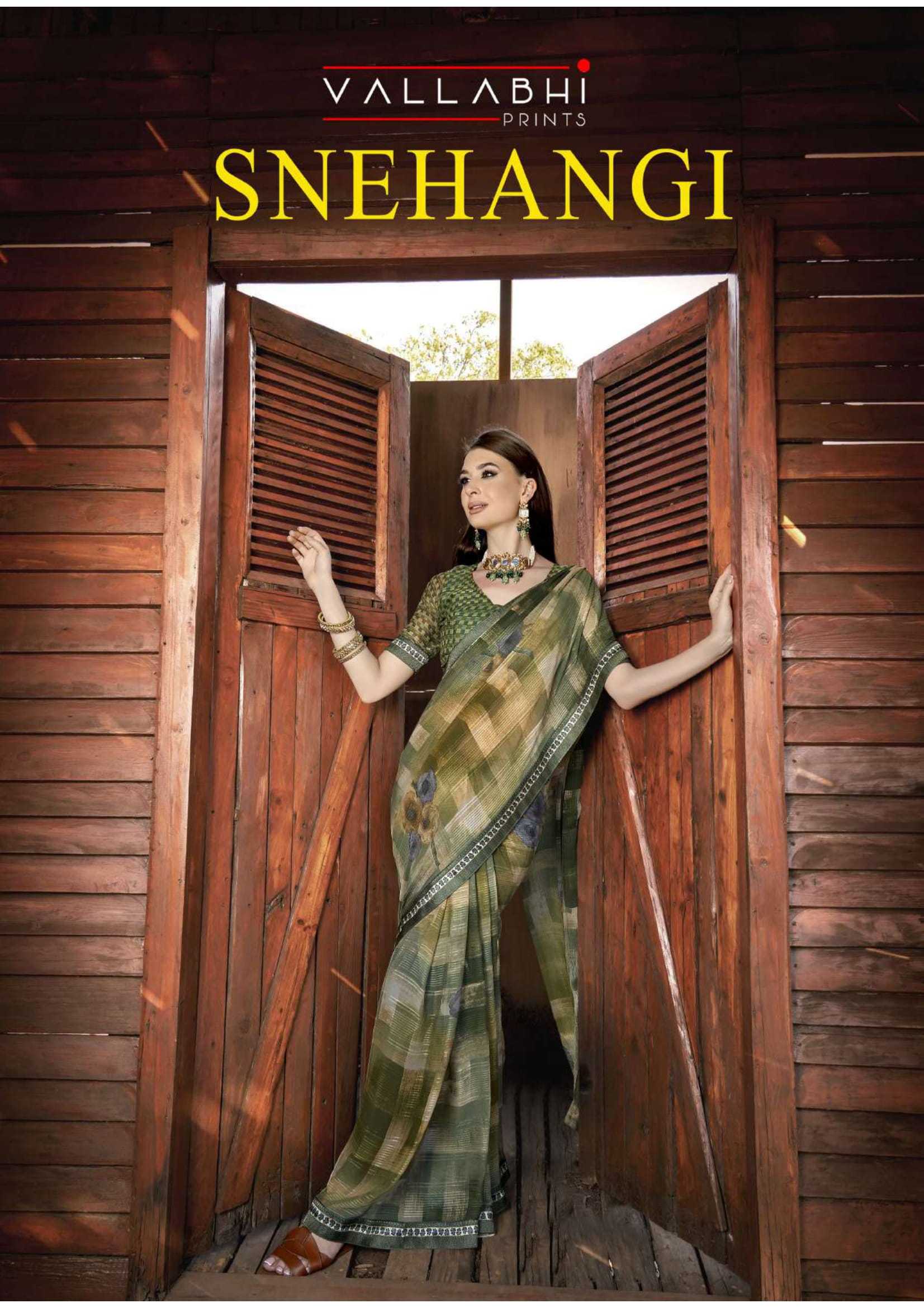 snehangi by vallabhi prints regular wear stylish georgette saree