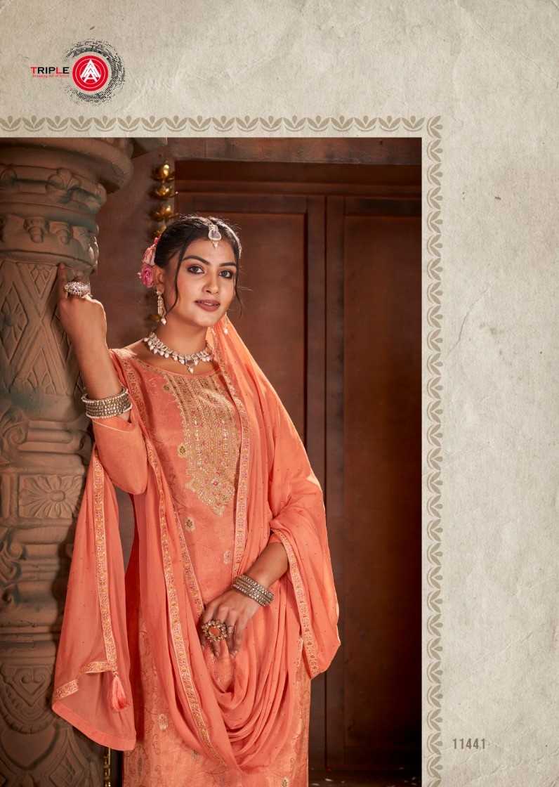 triple a present kethi vol 1 jacquard minakari 3pcs salwar suit 