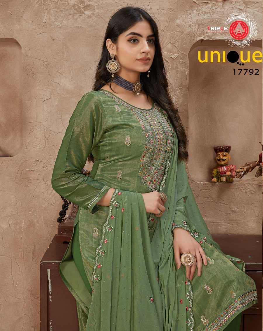 unique by fourdots fancy simar silk designer minakari kurti pant with dupatta 