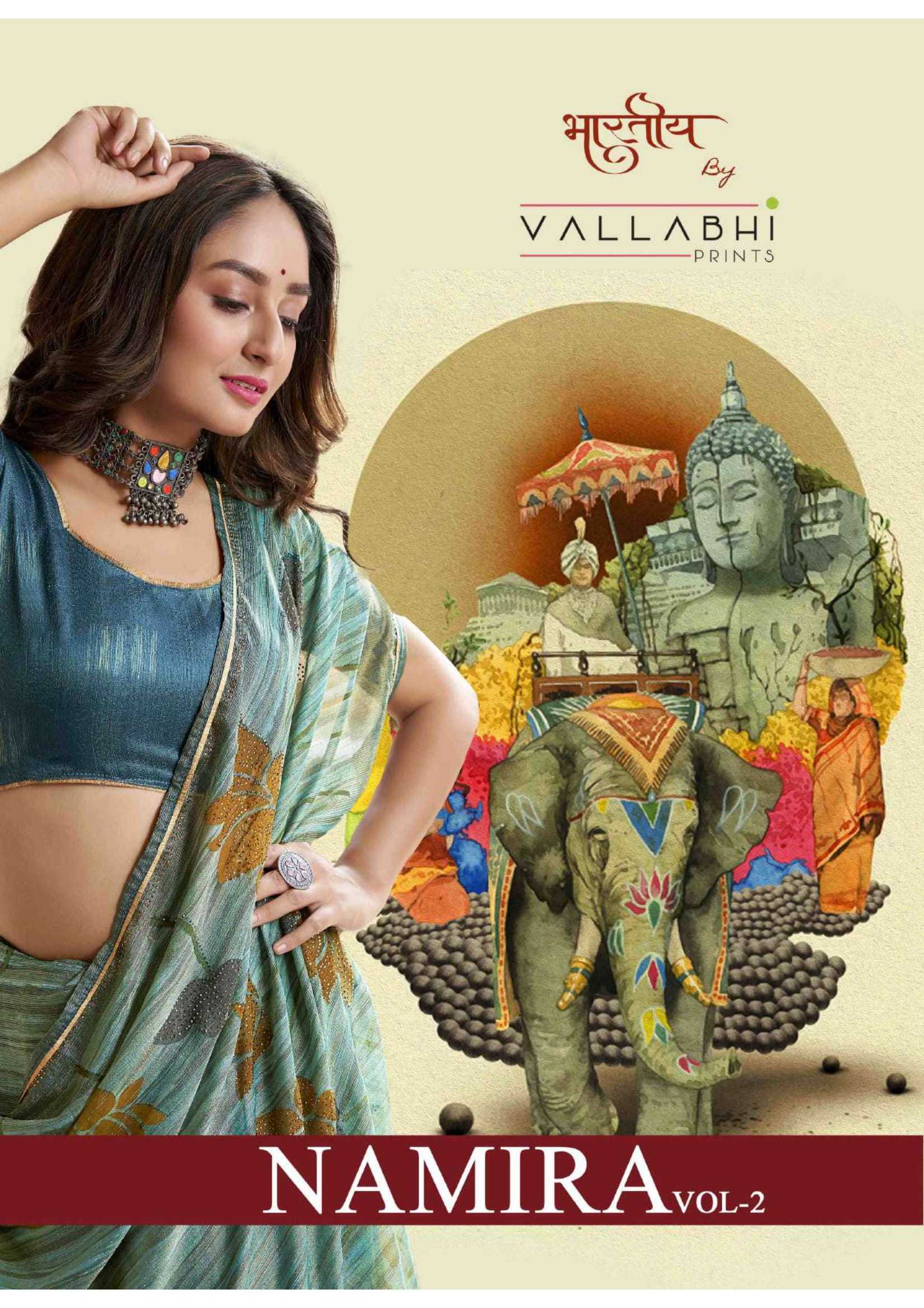 vallabhi prints namira vol 2 launch stylish brasso saree with blouse 