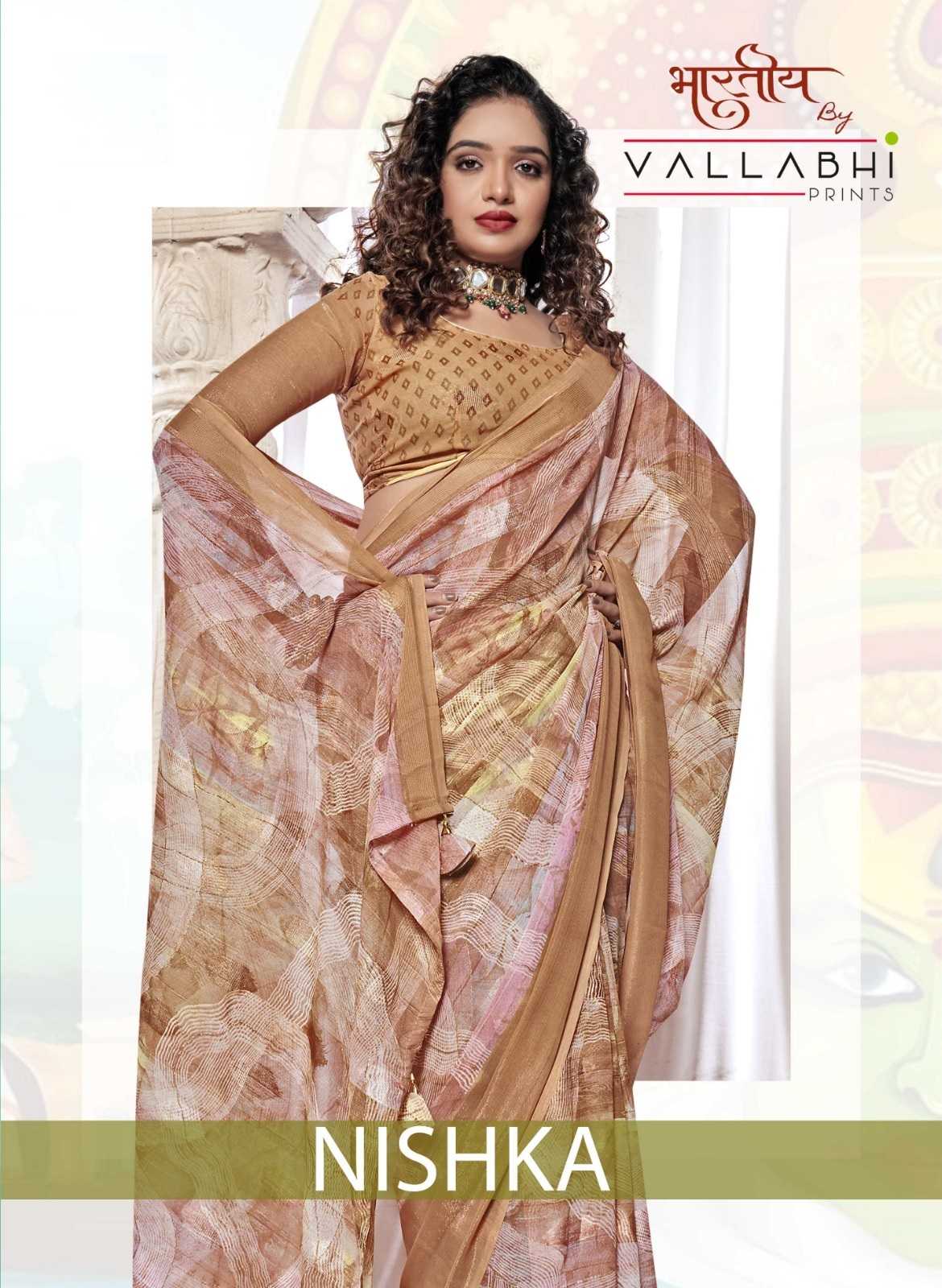 vallabhi prints nishka hit design fancy georgette saree supplier 