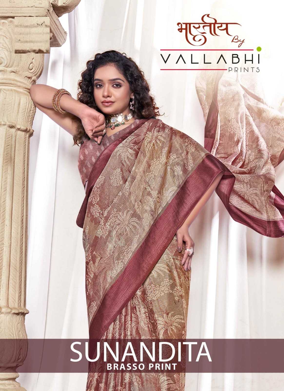 vallabhi prints sunandita beautiful colour brasso fancy saree