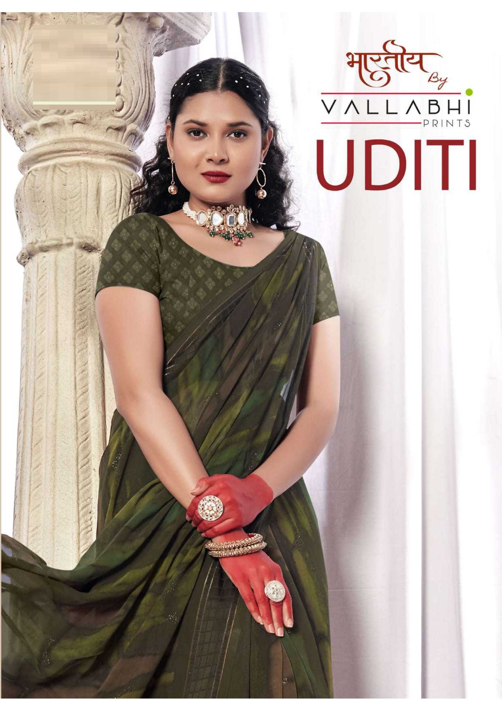 vallabhi prints uditi georgette fancy printed daily wear saree