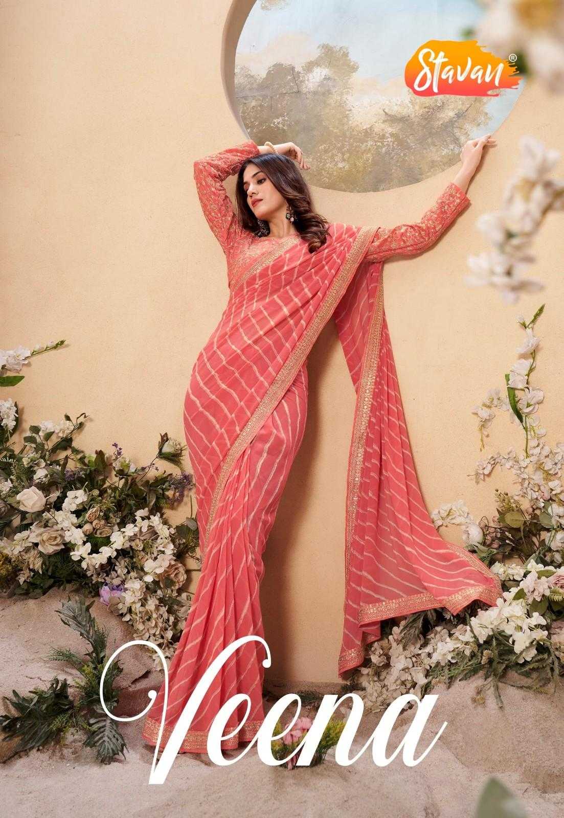 veena by stavan weightless in leheriya concept designer saree