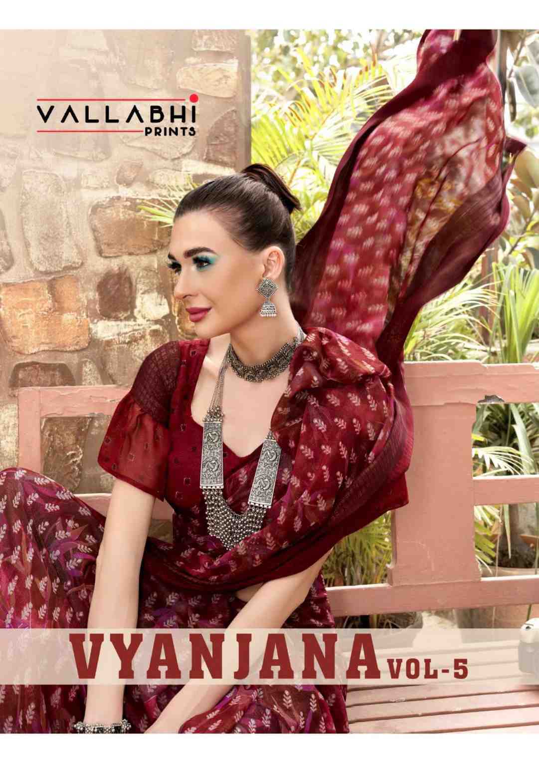 vyanjana vol 5 by vallabhi prints 26261 to 26266 unique stylish saree with blouse