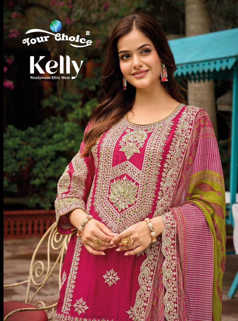 your choice kelly hit design chinon fully stitch sharara style kurti with dupatta