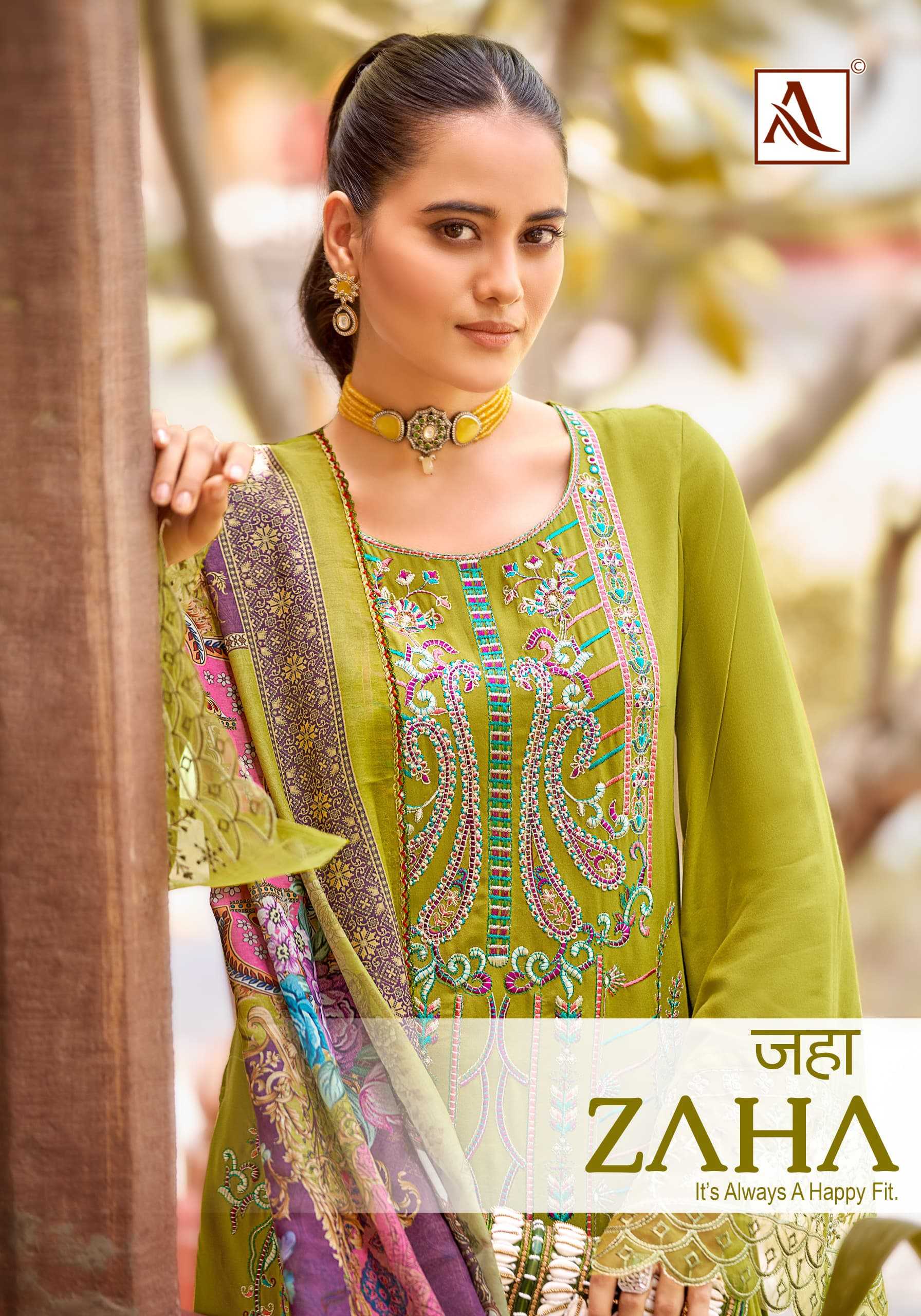 zaha by alok viscose rayon bollywood style pakistani 3pcs dress material 