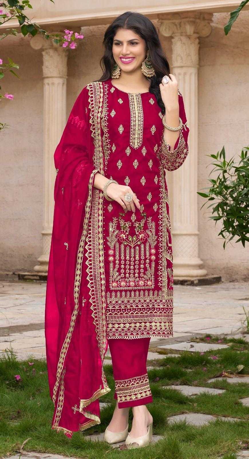 1169 by ramsha organza embroidery work full stitch pakistani salwar suit 