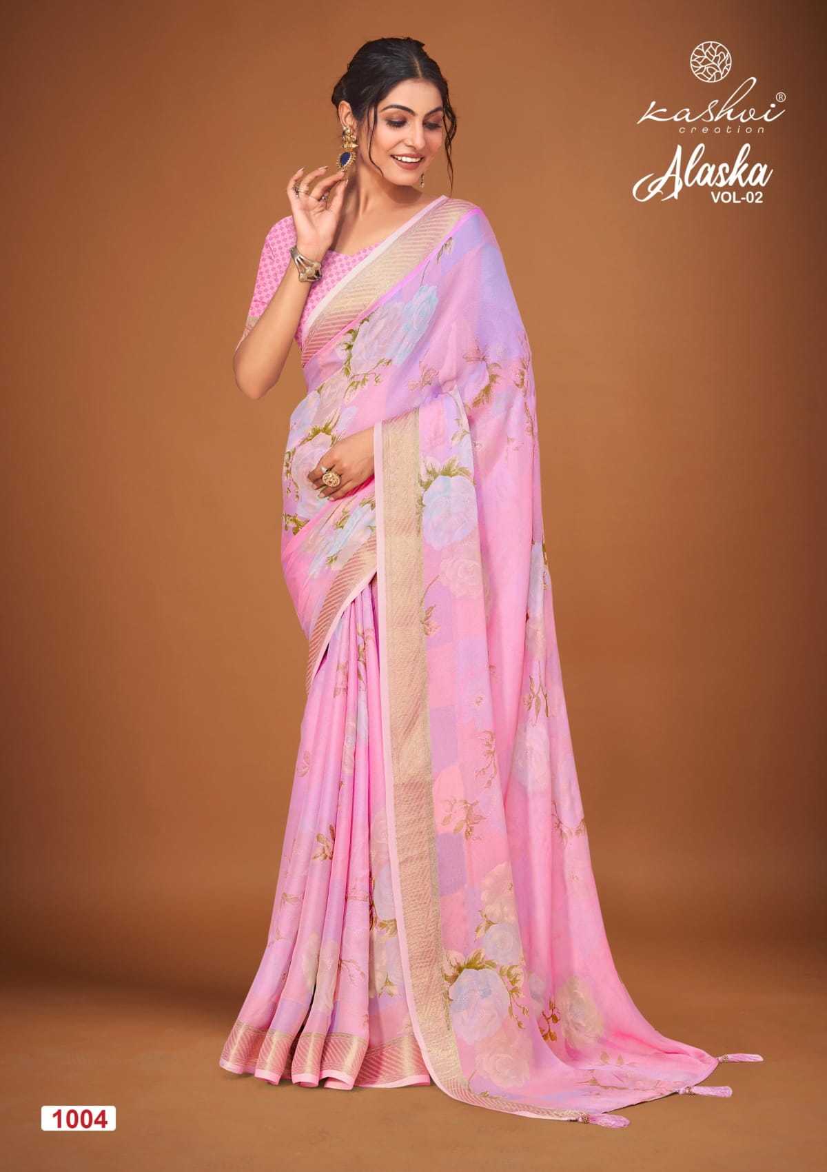 alaska vol 2 by kashvi creation classic look zari border saree