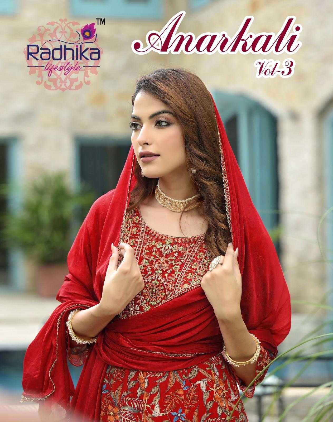 anarkali vol 3 by radhika lifestyle rayon anarkali style readymade plus size 3pcs dress